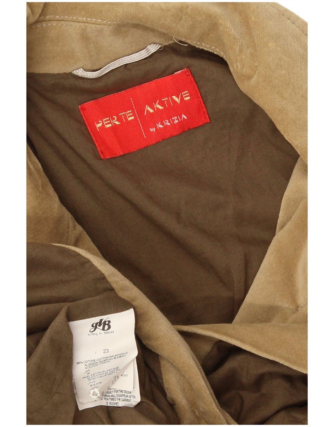 Jaqueta utilitária feminina Krizia UK 16 grande algodão bege