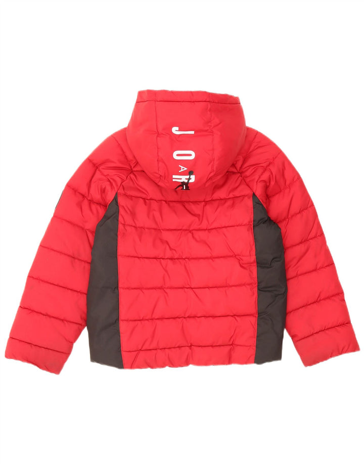 Jaqueta acolchoada com capuz gráfico Jordan Boys 8-9 anos pequeno colorblock vermelho