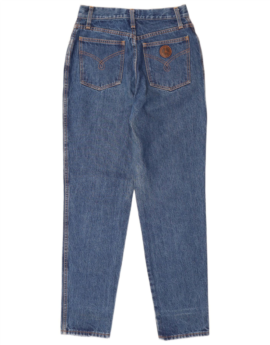 Jeans cônicos femininos Moschino W28 L30 azul