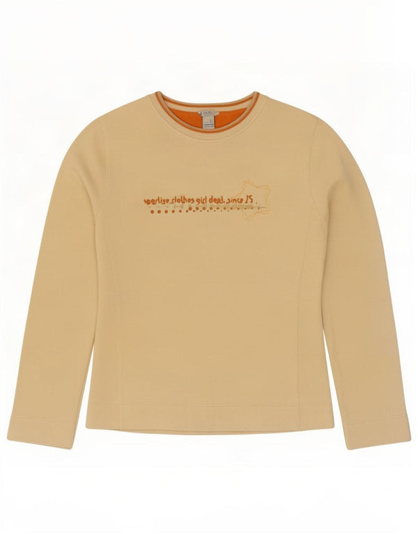 Zara Girls Graphic Top manga comprida 15-16 anos algodão amarelo