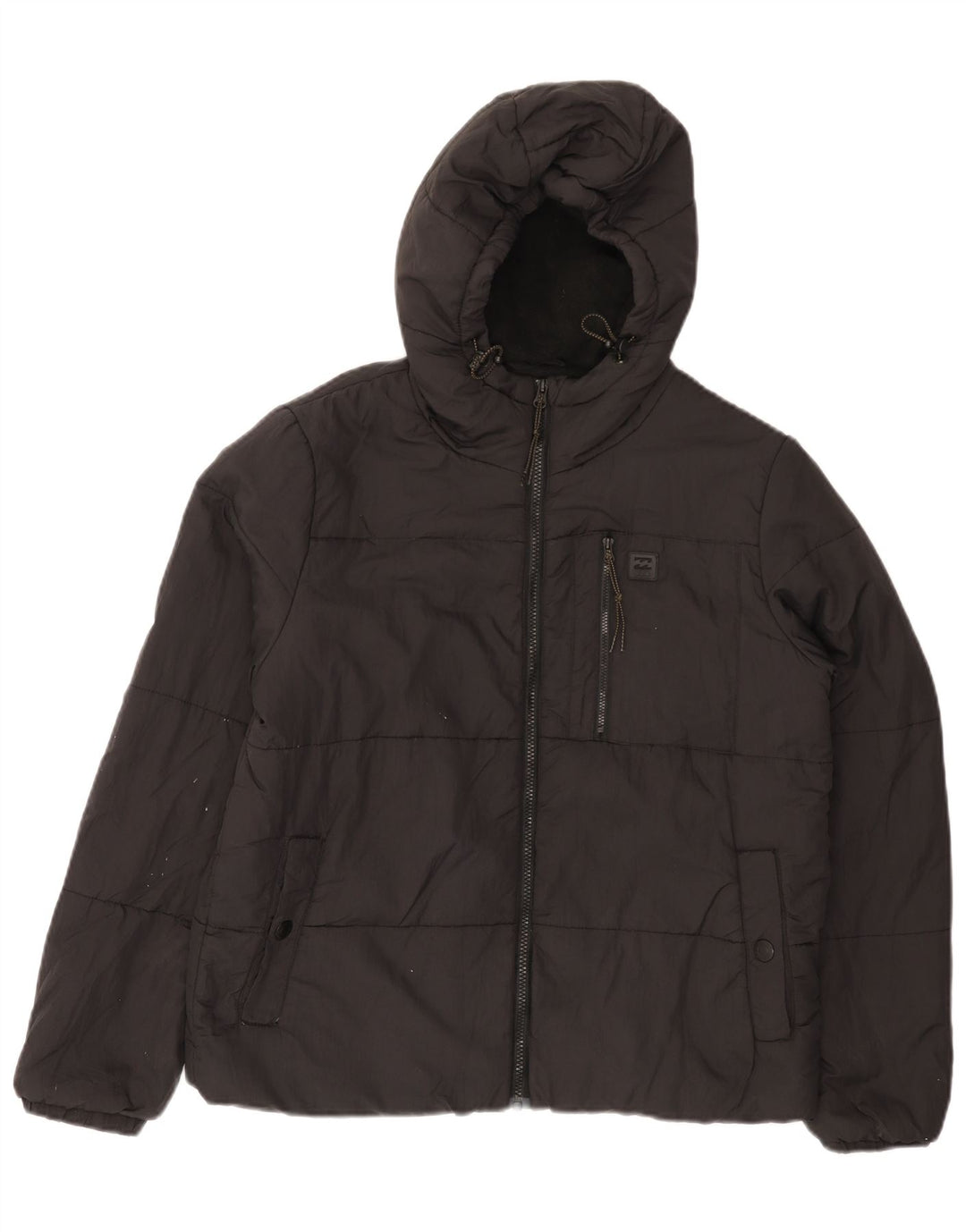 Jaqueta masculina acolchoada com capuz Billabong UK 38 nylon preto médio