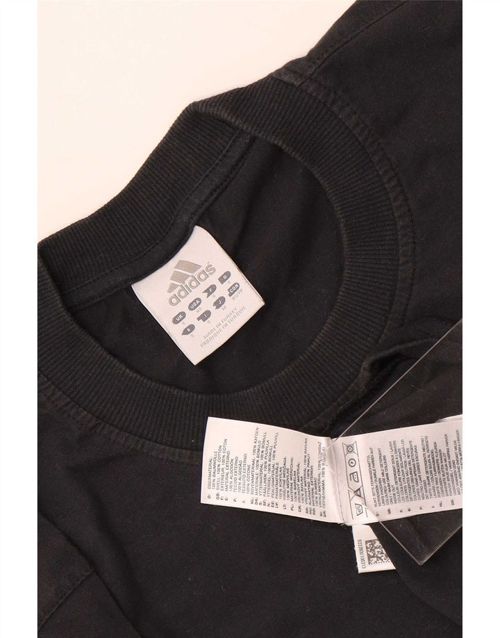 Adidas Mens Camiseta Top Pequeno Algodão Preto