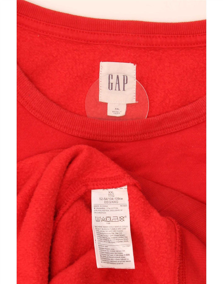 Moletom gráfico masculino Gap Jumper 2XL algodão vermelho