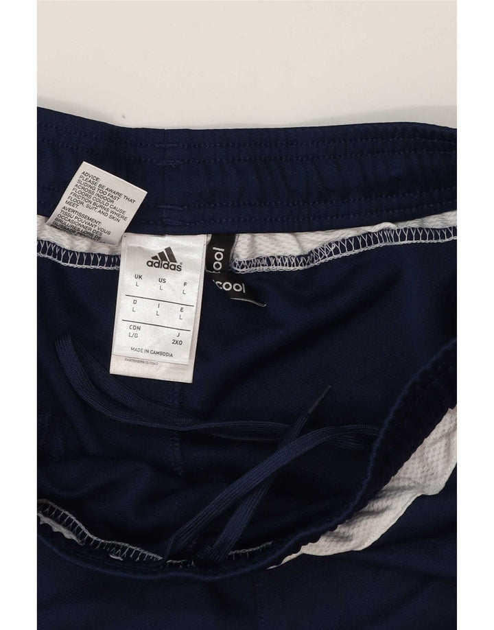 Calça de treino masculina Adidas Climacool grande bloco colorido azul marinho