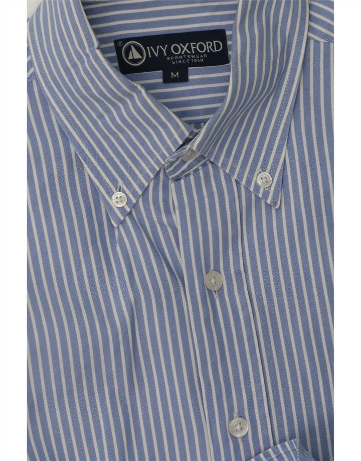 Camisa masculina Ivy Oxford risca de giz azul médio