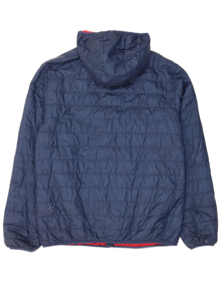 Jaqueta acolchoada com capuz masculina Umbro UK 40 grande poliéster azul marinho