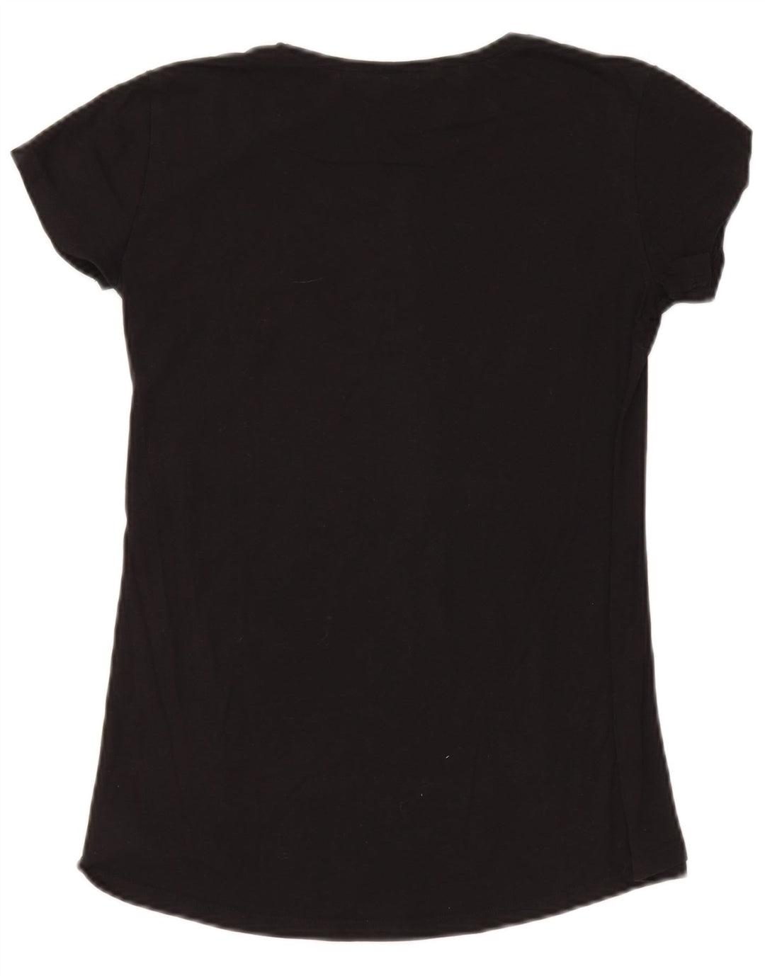 Camiseta feminina gráfica Benetton UK 10 pequena preta
