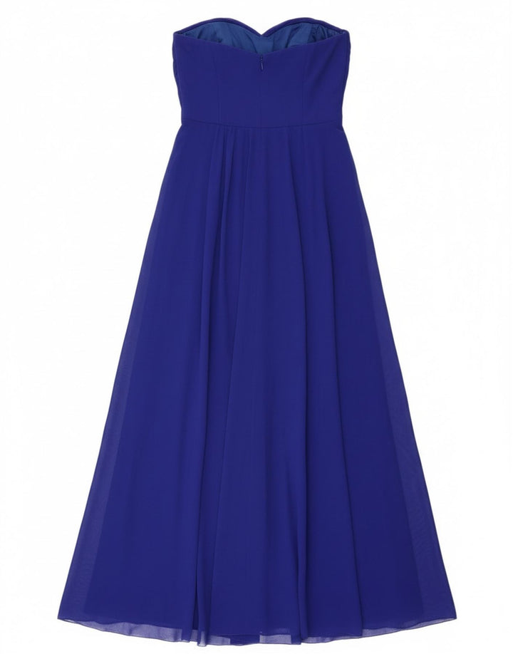 Vestido maxi sem alças feminino Ted Baker tamanho 3 seda azul médio