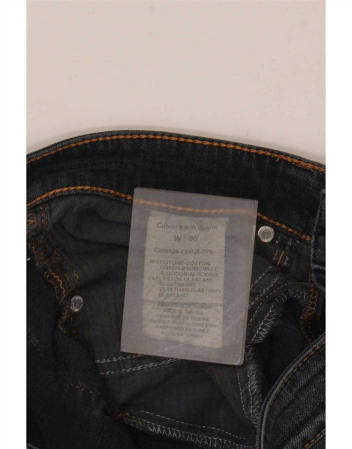 Calça jeans reta feminina Calvin Klein W30 L26 algodão azul marinho