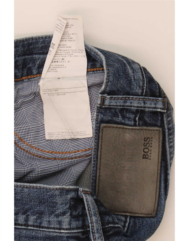 Hugo Boss Mens Straight Jeans W32 L34 Azul Algodão