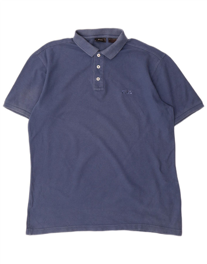 Camisa polo masculina FILA grande algodão azul marinho