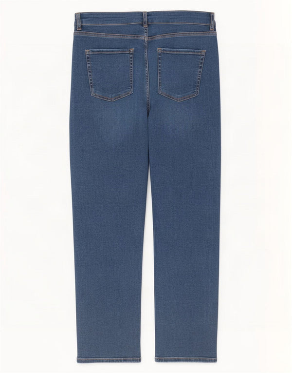 Calça jeans feminina Marks & Spencer Per Una Straight UK 18 XL W36 L27 Azul Lyocell