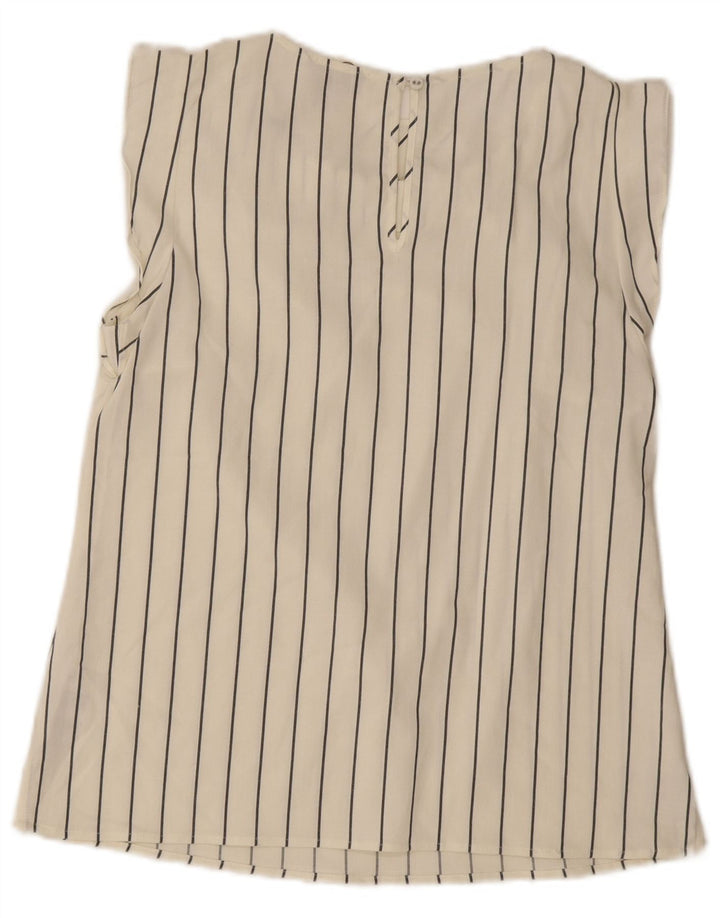 Blusa feminina sem mangas Oasis UK 12 médio off white viscose