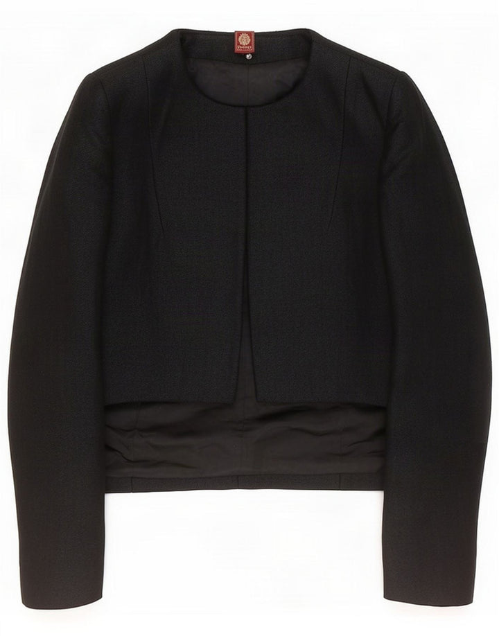 Jaqueta blazer aberta feminina Dondup IT 42 lã virgem preta média