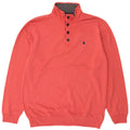 Suéter masculino Izod com gola com botão e algodão vermelho médio
