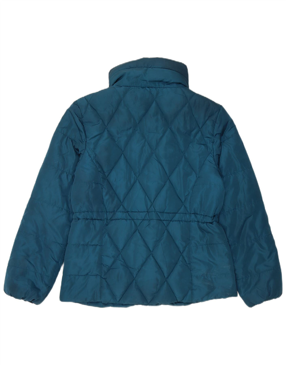 Jaqueta feminina acolchoada acolchoada Marks & Spencer Reino Unido 12 poliéster azul médio