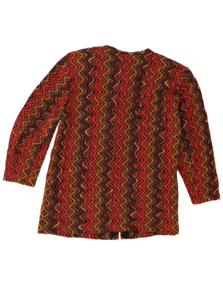 Jaqueta blazer vintage feminina com 5 botões Reino Unido 16 grande listrada vermelha