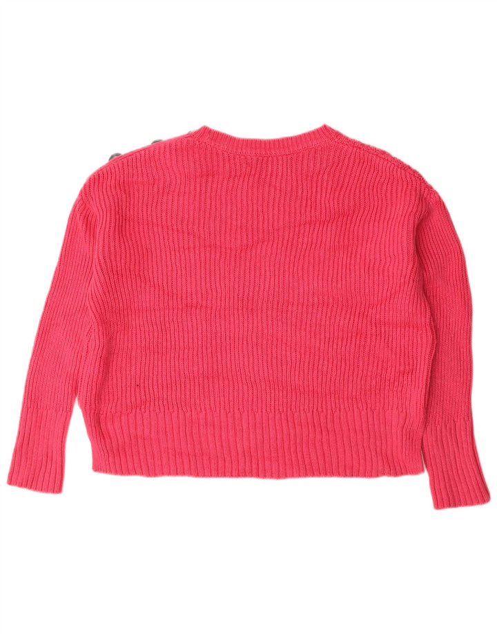 Suéter feminino Marks & Spencer com gola canoa grande Reino Unido 12 rosa médio