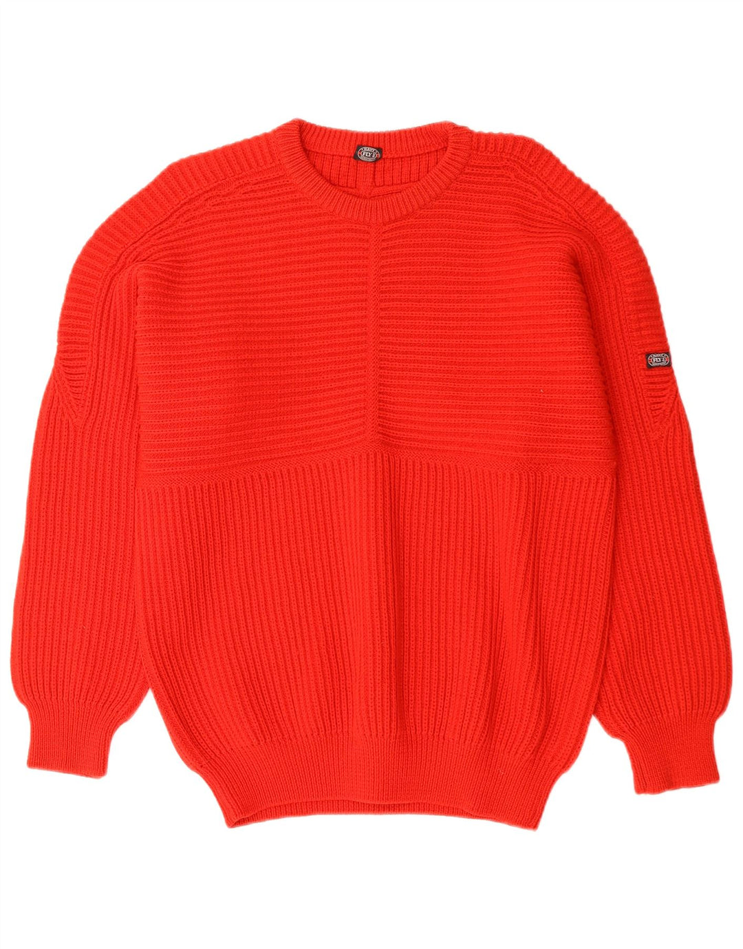 Suéter masculino VINTAGE com gola canoa vermelho médio