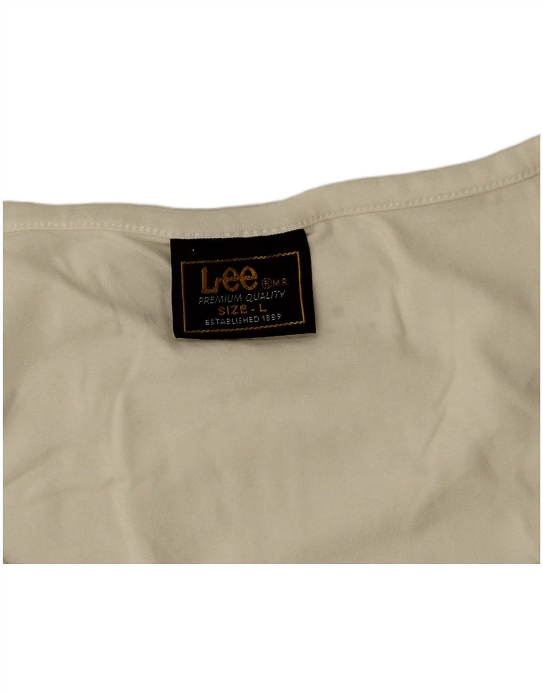 Lee Womens Crop Vest Top UK 14 Grande Off White Algodão