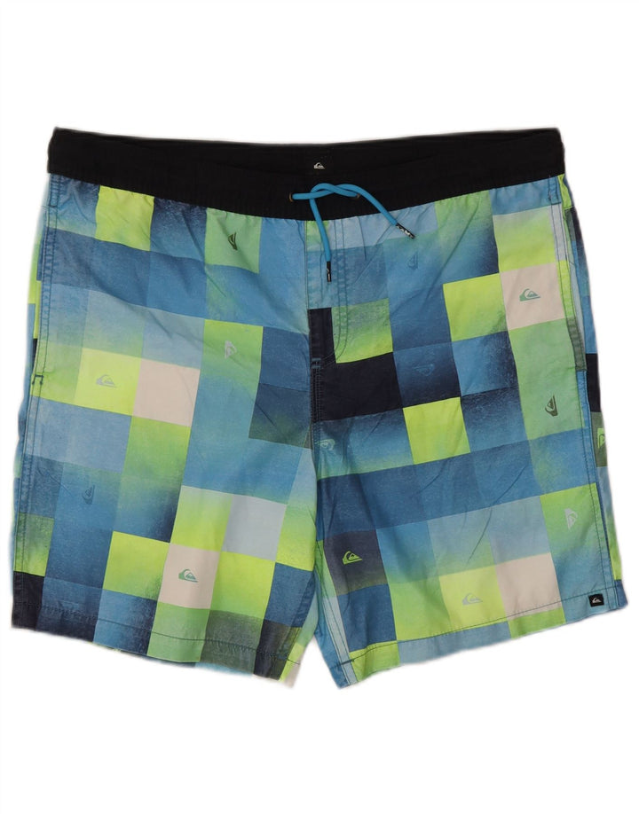 Shorts de natação masculino Quiksilver grande poliéster geométrico azul