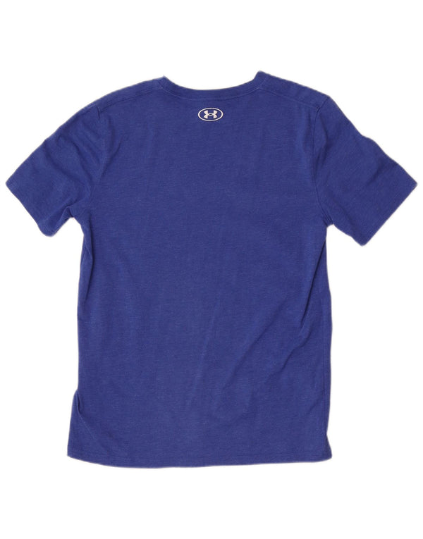 Camiseta Under Armour Meninos Top 13-14 Anos XL Algodão Salpicado Azul