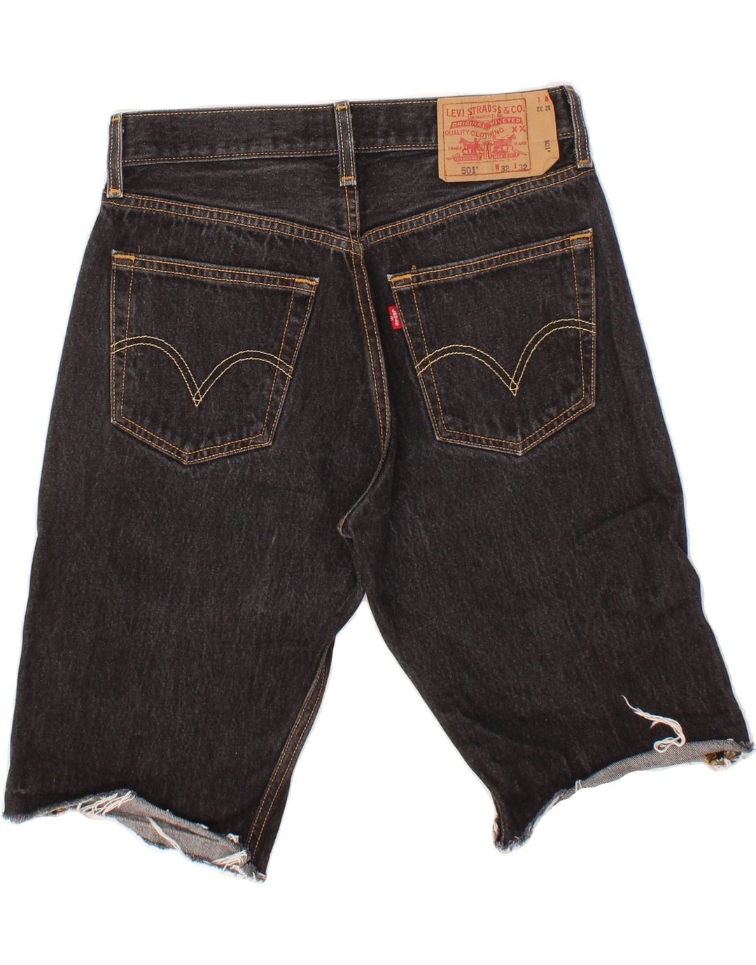 LEVI'S Masculino 501 Shorts Jeans W32 Médio Algodão Preto