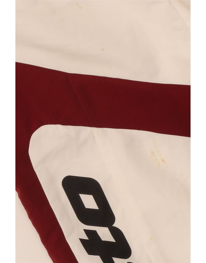 Lotto Mens Graphic Sport Shorts Médio W32 L20 Branco Colorblock Poliéster