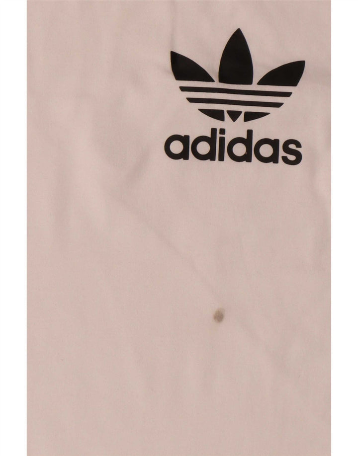 Adidas Mens Camiseta Top Grande Algodão Branco