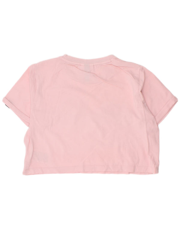 Ellesse Camiseta feminina cropped estampada 10-11 anos algodão rosa