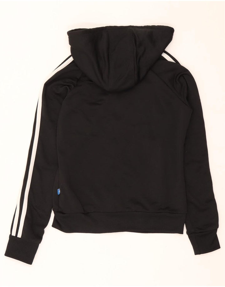 Suéter adidas feminino com capuz e zíper Reino Unido 8 pequeno poliéster preto