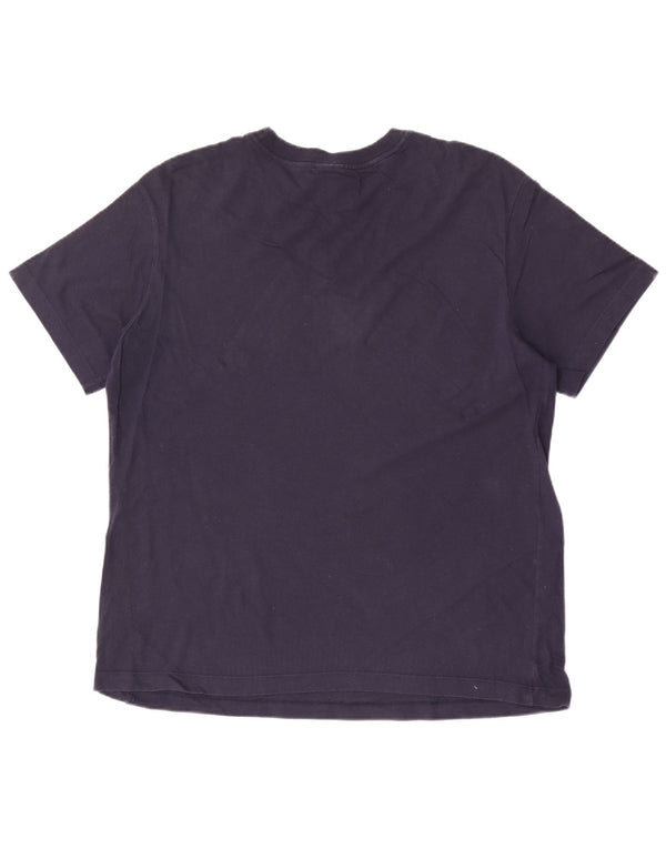 Camiseta Nike masculina gráfica Top médio algodão azul marinho