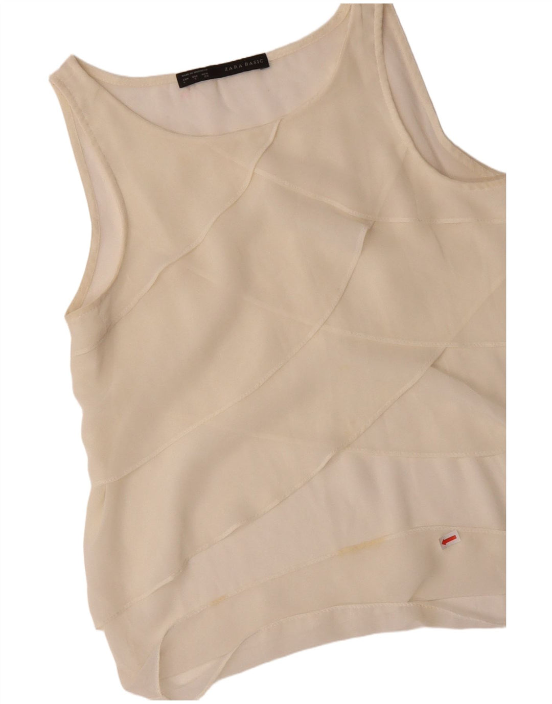 Blusa feminina sem mangas ZARA UK 10 pequena off white