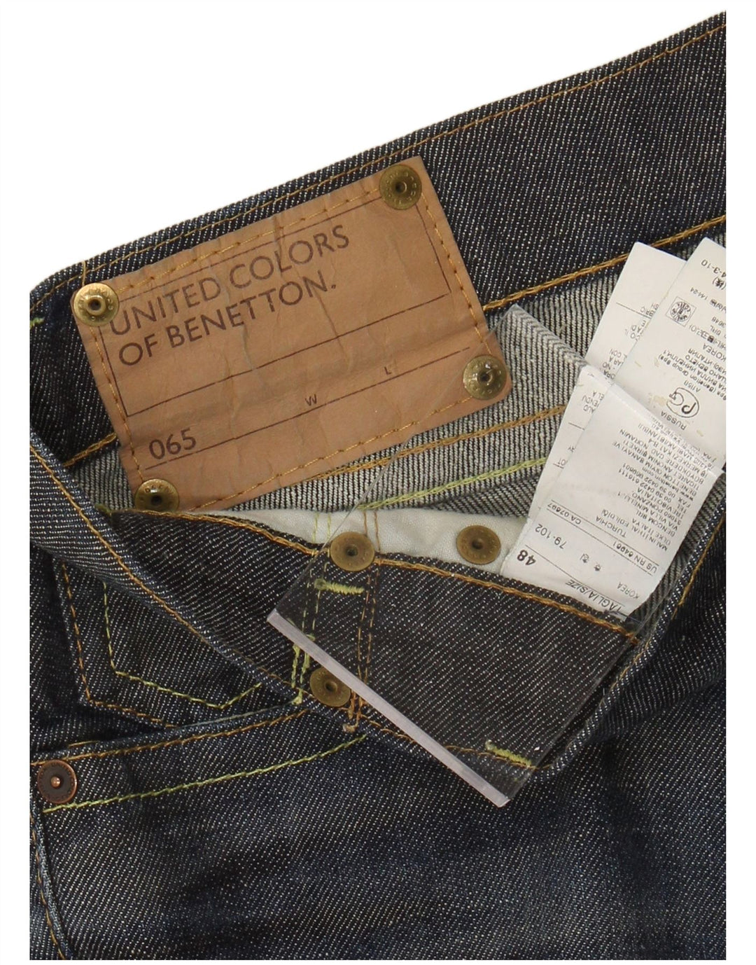 Benetton Masculino Slim Jeans IT 48 Médio W34 L35 Azul Algodão