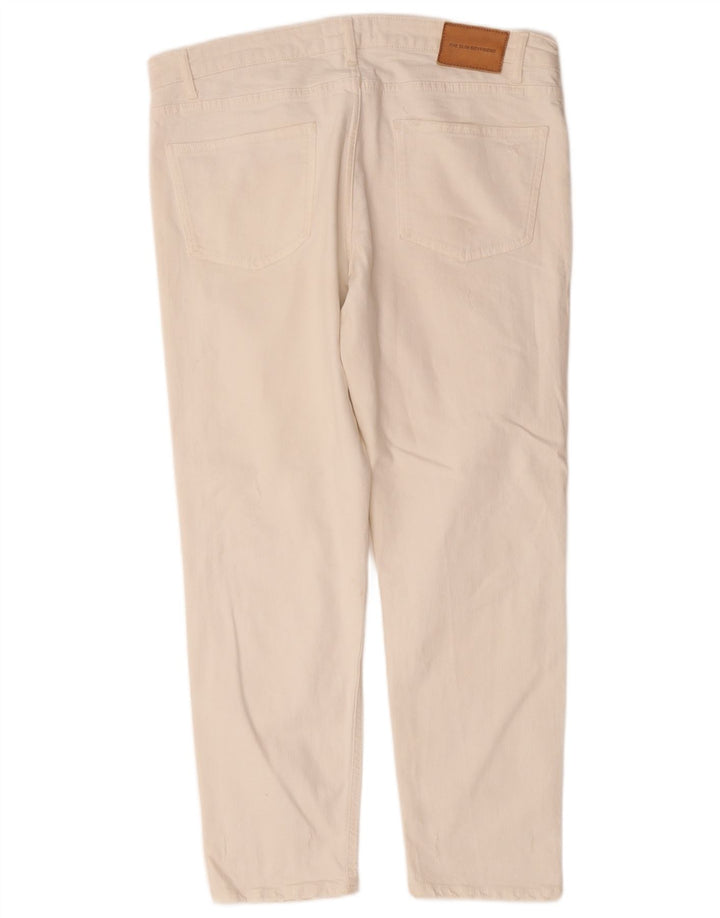 Calça jeans reta feminina Zara EU 44 XL W34 L28 branca