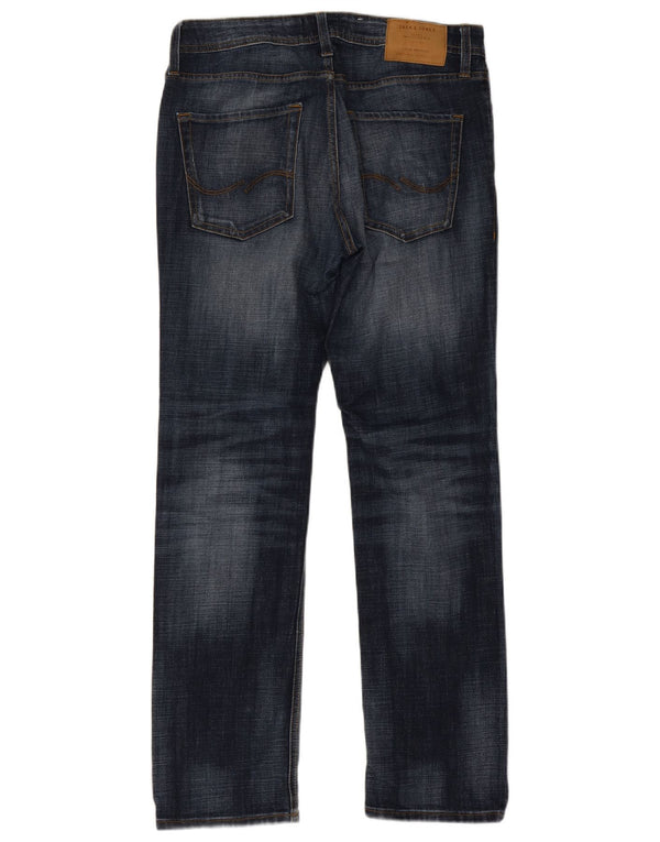 Jack & Jones Mens Clark Regular Fit Straight Jeans W31 L32 Azul Algodão