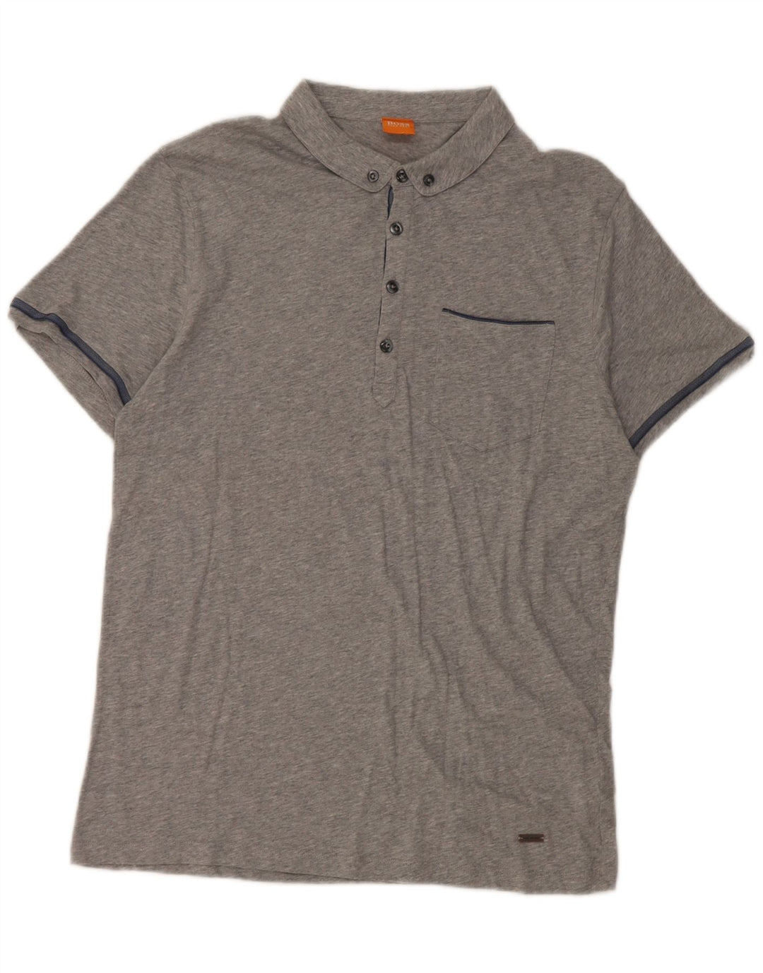 Camisa polo masculina Hugo Boss grande algodão cinza