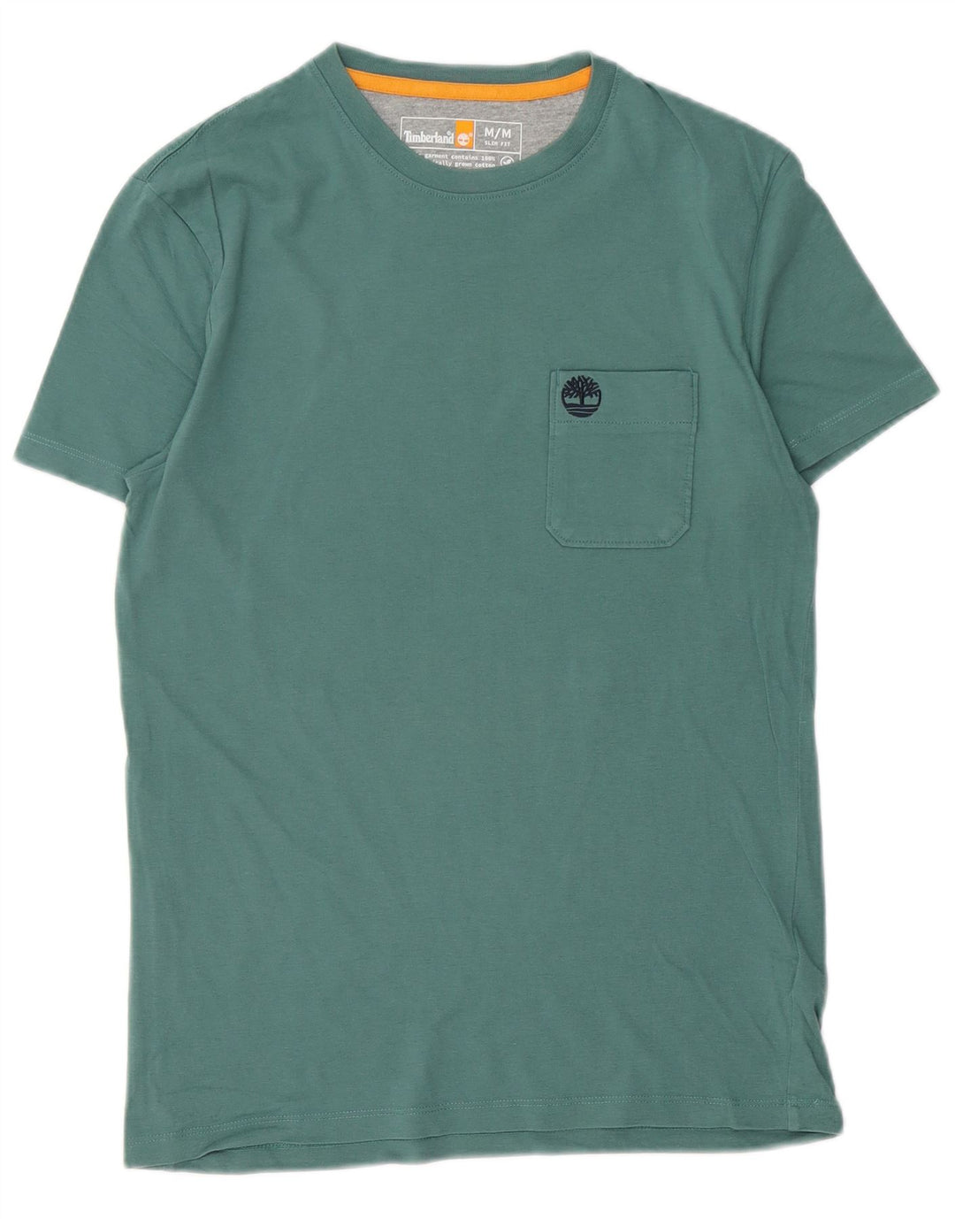 Camiseta masculina Timberland Slim Fit Top Médio Algodão Verde