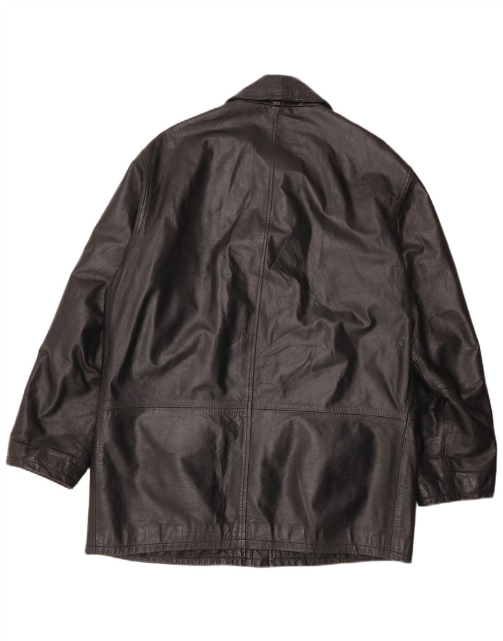 Jaqueta de couro masculina VINTAGE IT 50 grande couro preto