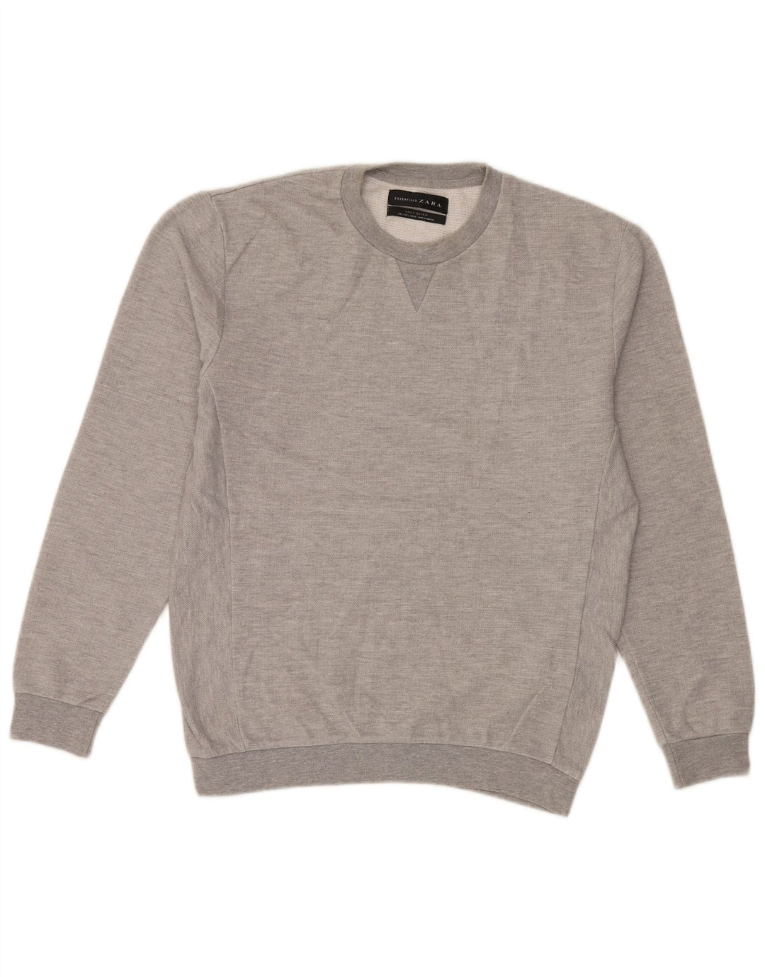 Zara Moletom Masculino Jumper Grande Algodão Cinza