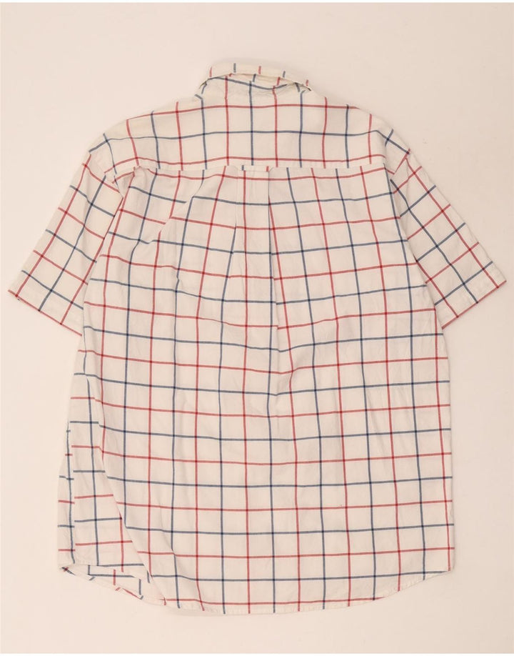 Camisa masculina de manga curta Orvis grande algodão xadrez branco