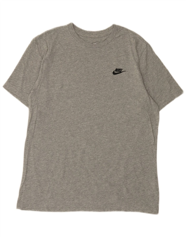Camiseta masculina NIKE Top cinza médio algodão