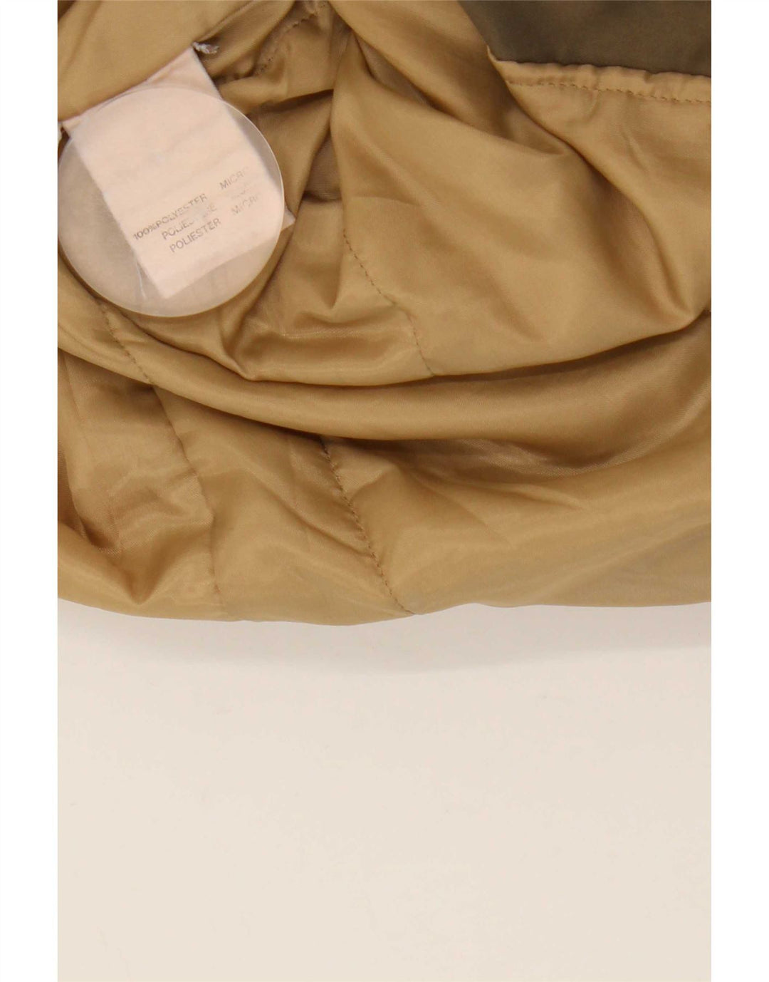 Sobretudo com capuz feminino vintage UK 14 poliéster cáqui grande