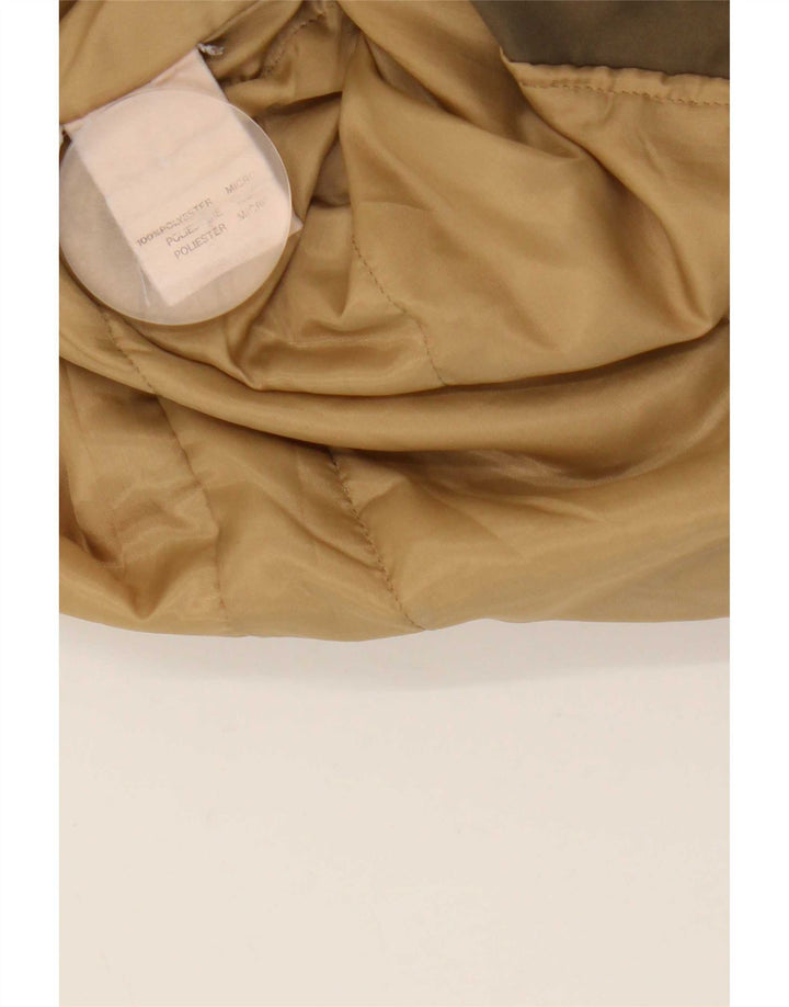 Sobretudo com capuz feminino vintage UK 14 poliéster cáqui grande