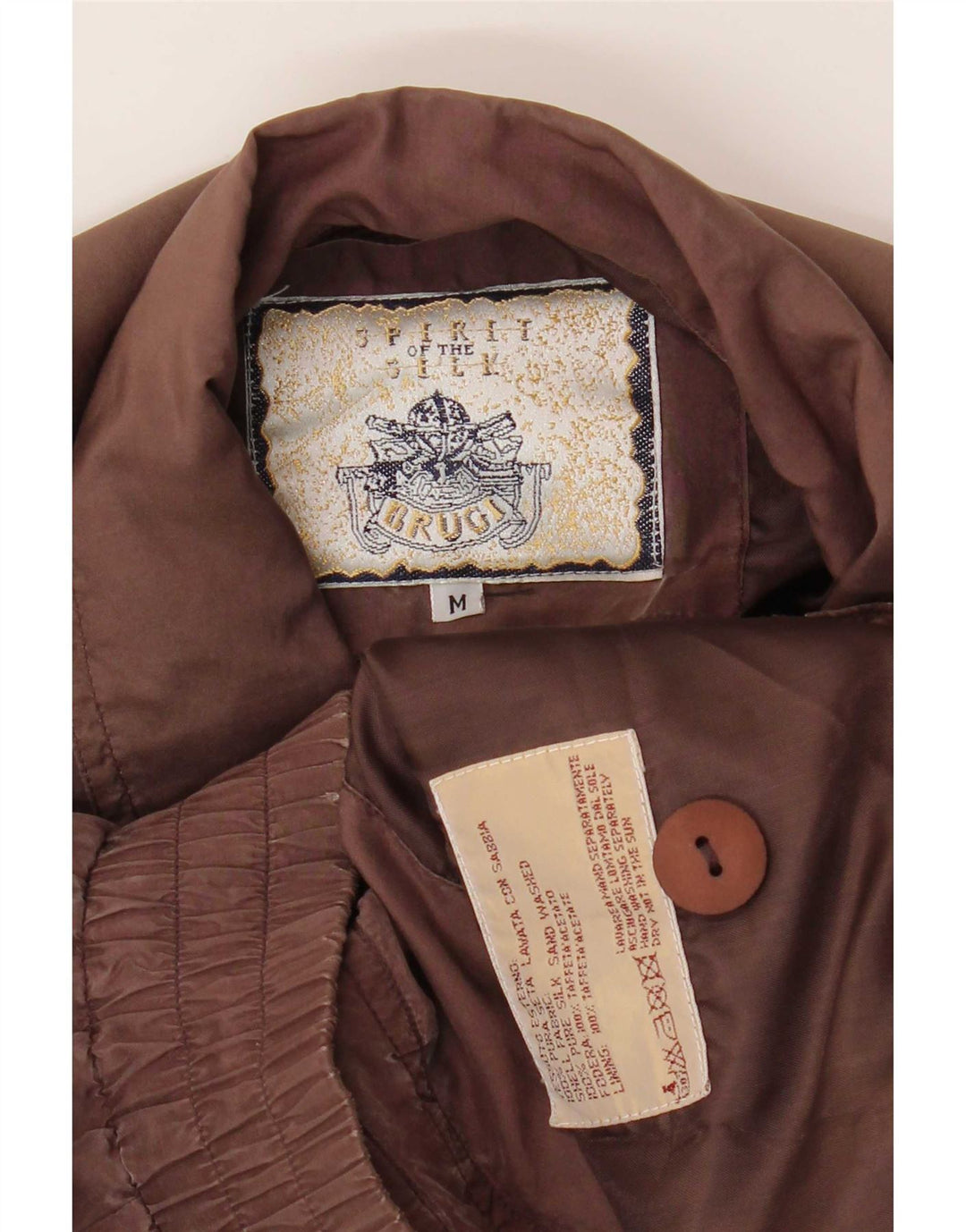 Jaqueta bomber masculina Brugi UK 38 seda marrom médio