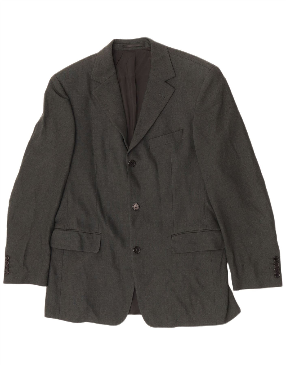 Jaqueta Blazer Masculina Hugo Boss com 3 Botões EU 50 Lã Cinza Grande