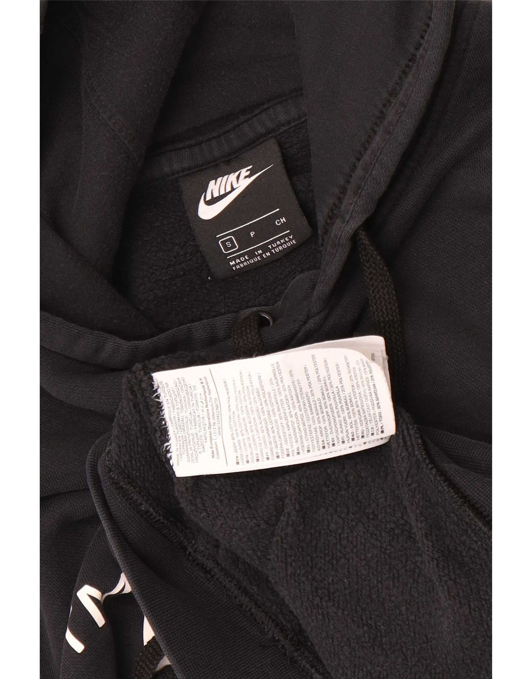 Jumper com capuz gráfico masculino Nike pequeno algodão preto