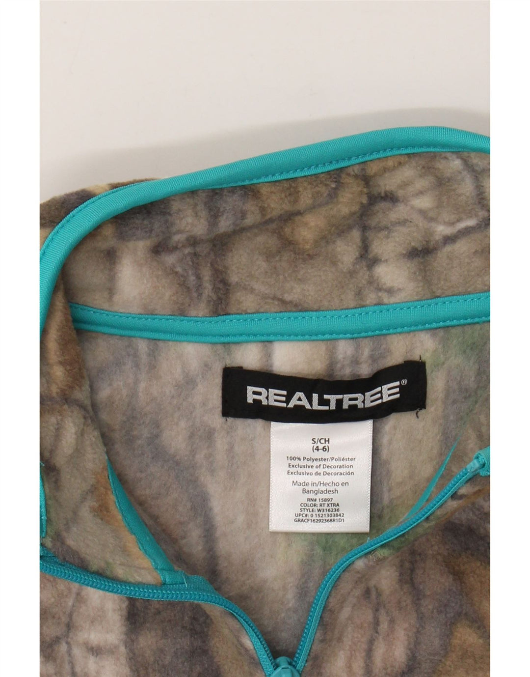 Jaqueta de lã feminina REALTREE EUA 4/6 bloco colorido marrom pequeno