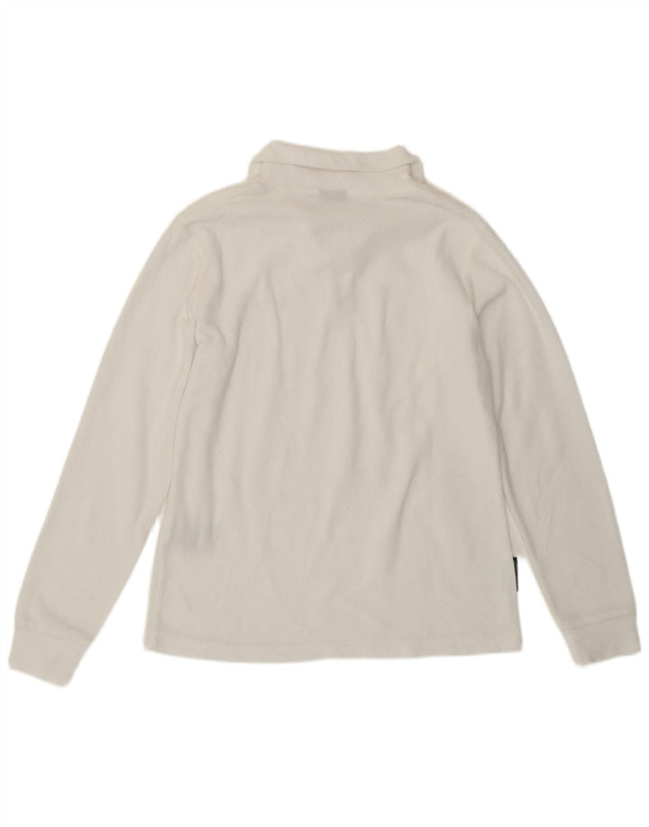 Suéter de lã feminino Invicta com zíper e gola UK 14 poliéster branco médio