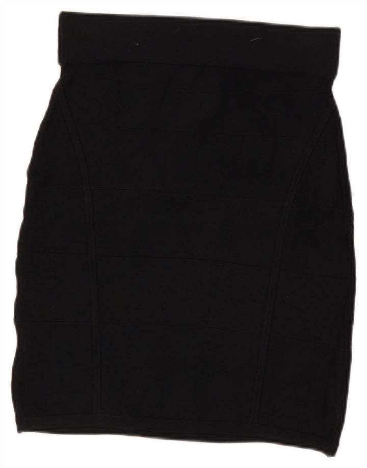 Saia lápis feminina Oasis Reino Unido 12 médio W28 viscose preta